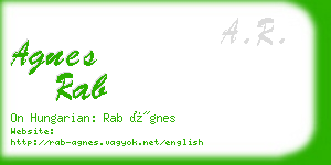 agnes rab business card